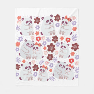 Cobertor De Velo Poster quadrado com casais de pandas bonitos apaix