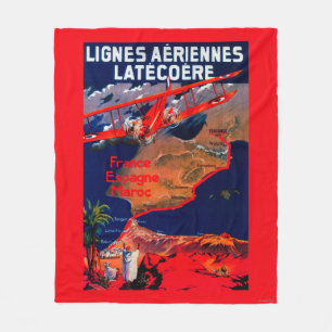 Cobertor De Velo Poster vintage de Lignes Aeriennes Latecoere