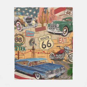 Cobertor De Velo Poster Vintage Route 66.