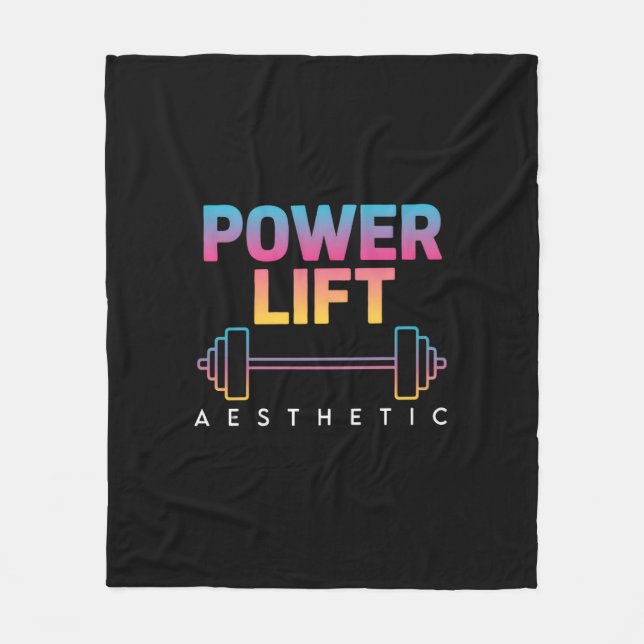 Cobertor De Velo Power Lift Aesthetic Barbell Gradient Gym Tee (Frente)