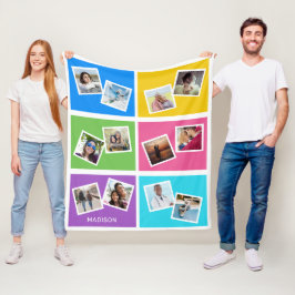 Cobertor De Velo Praças de Cores de Fotografias Personalizadas