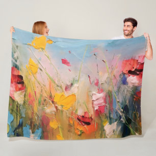 Cobertor De Velo Prado de Verão – Flores Selvagens Abstratas Expres