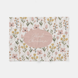Cobertor De Velo Prado Personalizado de Flor Selvagem Bebê