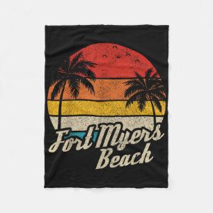 Cobertor De Velo Praia de Fort Myers Flórida Fl Pôr do Sol Vintage 