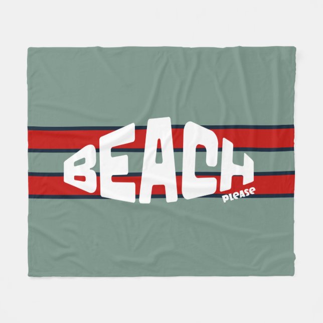 Cobertor De Velo Praia, por favor, Dusty Blue e Red (Frente (Horizontal))