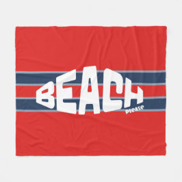 Cobertor De Velo Praia, por favor, Red & Marinho Blue Stripe