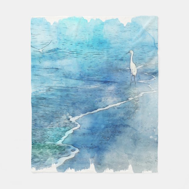 Cobertor De Velo Praia tropical em Azul Aqua Turquoise (Frente)