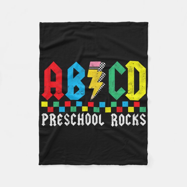 Cobertor De Velo Pré-escola Abcd Rocks Primeiro Dia Pré-k Professor (Frente)