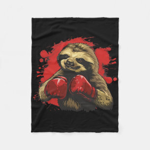 Cobertor De Velo Preguiça Boxeadora Com Luvas de Boxe Kickboxing En