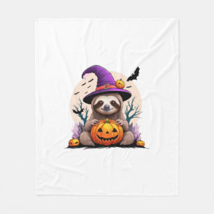 Cobertor De Velo Preguiça de Chapéu Rosa Halloween