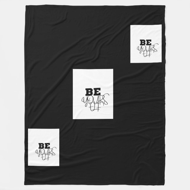 Cobertor De Velo Premium Seja Você Mesmo Preto E Branco. (Frente)