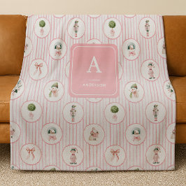 Cobertor De Velo Preppy Grandmillennial Rosa Esmagador de Nozes Nat