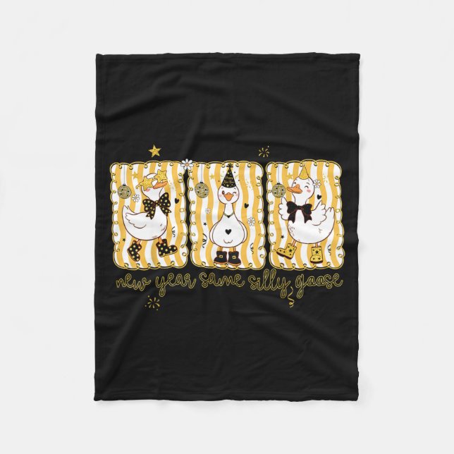 Cobertor De Velo Preppy New Year Same Silly Goose Coquette Bow Happ (Frente)