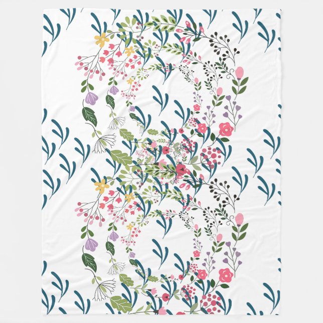 Cobertor De Velo Presente com Design Floral e de Folhas da Primaver (Frente)
