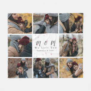 Cobertor De Velo Presente da Família Mãe de Colagem de Fotografias