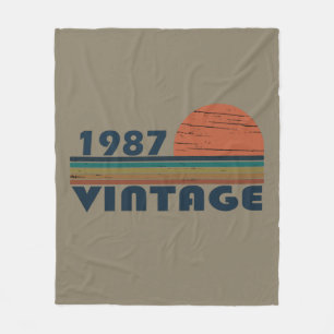 Cobertor De Velo Presente de aniversário estilo vintage de 1987