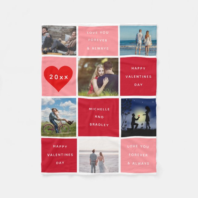Cobertor De Velo Presente de Colagem de Fotografias do dia de os na (Frente)