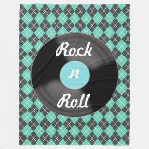 Cobertor De Velo Presente de folheto Retro Rock n Roll Record Fleec