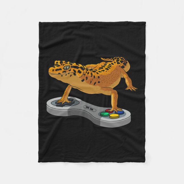 Cobertor De Velo Presente de Geco Leopardo Dragão Barbudo Crianças  (Frente)
