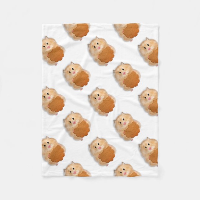 Cobertor De Velo Presente de ilustração de hamster fofo com biscoit (Frente)