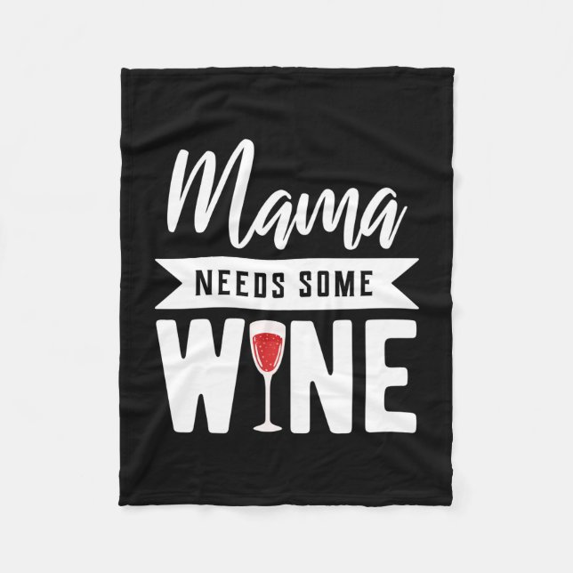 Cobertor De Velo Presente de Natal | A Mamãe Precisa de um Vinho (Frente)