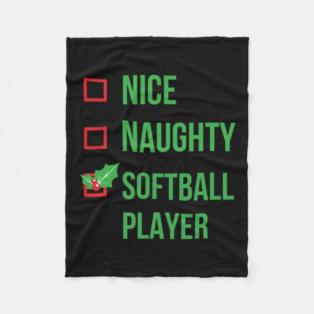 Cobertor De Velo Presente de Natal do Softball Funny Pajama (Frente)