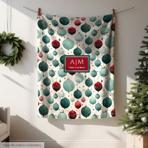 Cobertor De Velo Presente de Natal vermelho profundo com aquarela p