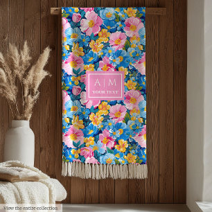 Cobertor De Velo Presente de pré-disquete de cor rosa-quente monogr