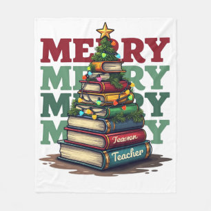 Cobertor De Velo Presente de Professor Livros de Natal para Profe