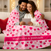 Presente de São Valentim Corações em Aquarela Rosa
