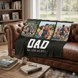 Cobertor De Velo Presente do Dia dos Pais com fonte negrito e foto 