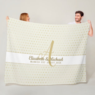 Cobertor De Velo Presente Elegante Dourado de Casamento de Monogram