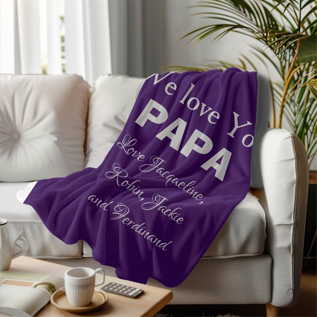Cobertor De Velo Presente exclusivo para Pop Pai ou Papa. Personali (Let him know you Love him Deeply. Give him a gift he will use. Simple, Warm, Cuddly and Durable..)