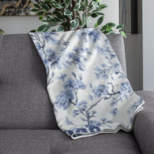 Cobertor De Velo Presente Floral Azul da Vintage em Francês Elegant