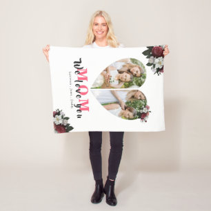 Cobertor De Velo Presente Moderno Floral no Forno do Coração para