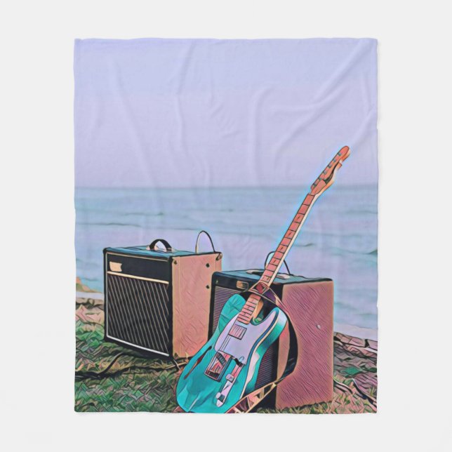 Cobertor De Velo Presente para amigo guitarrista (Frente)