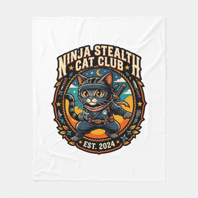Cobertor De Velo Presente para Mãe de Gato Furtiva Ninja - Ninja St (Frente)