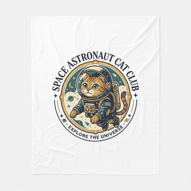Cobertor De Velo Presente para Pai de Gato Astronauta Espacial - As (Frente)