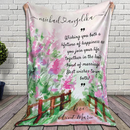 Cobertor De Velo Presente para recém-casados com mensagem personali