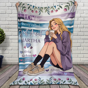 Cobertor De Velo Presente para tia Personalizada Niece e Nomes de S