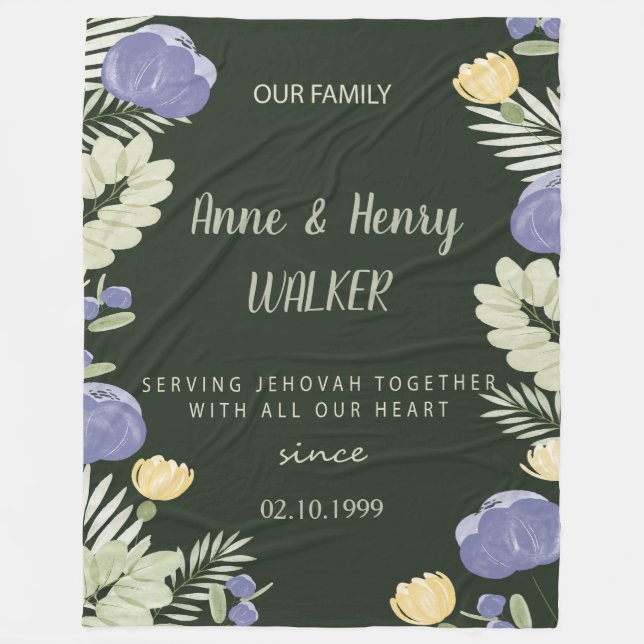 Cobertor De Velo Presente personalizado de aniversário de JW (Frente)