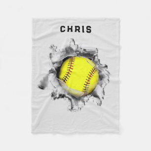 Cobertor De Velo Presente personalizado de softball