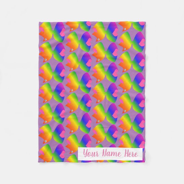 Cobertor De Velo Presente personalizado do arco-íris arco brilhante (Frente)