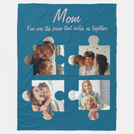 Cobertor De Velo Presente Personalizado do Dia das Mães - 4 Fotos