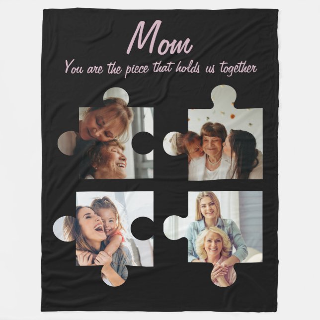 Cobertor De Velo Presente personalizado no dia da mãe para a mãe -  (Frente)