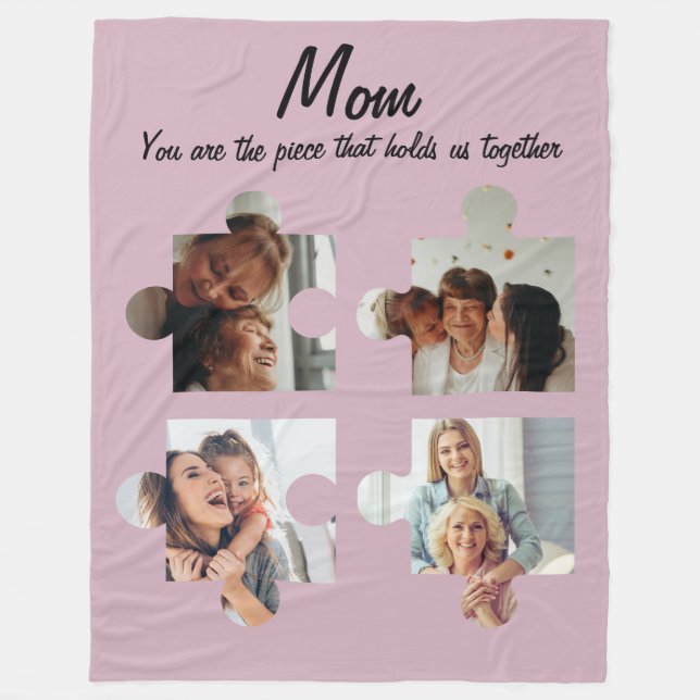 Cobertor De Velo Presente Personalizado Para o Dia das Mães - 4 Fot (Frente)