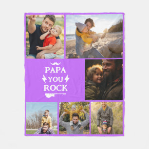 Cobertor De Velo Presente Personalizado para o Papai com 6 Fotos de