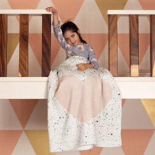 Cobertor De Velo Presente Rosa e Coração Moderno Pastel