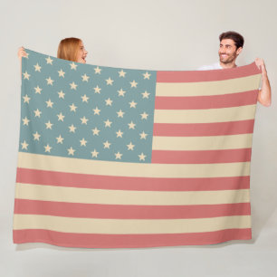 Cobertor De Velo Presente Rustic American Flag Fleece Blanket