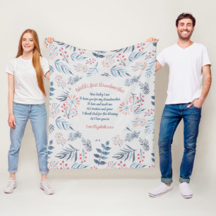 Cobertor De Velo PRESENTE - Vovó Poemas De Netos - PERSONALIZADO